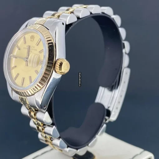 Good Fake Rolex Lady-datejust 69173 Caliber 2135 Automatic Movement 26mm Gold/steel Case Womens Watch - Image 4