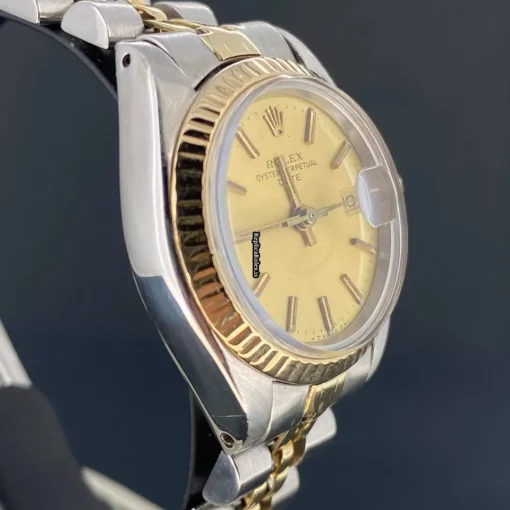 Good Fake Rolex Lady-datejust 69173 Caliber 2135 Automatic Movement 26mm Gold/steel Case Womens Watch - Image 5