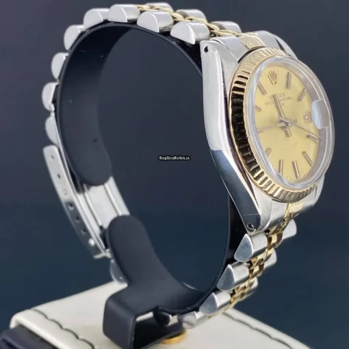 Good Fake Rolex Lady-datejust 69173 Caliber 2135 Automatic Movement 26mm Gold/steel Case Womens Watch - Image 6