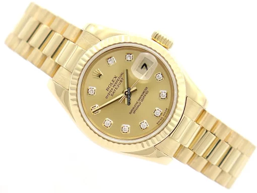 Well Made Replica Rolex Lady-datejust 179178 Caliber 2235 Automatic Movement 26mm Yellow Gold Case Womens Watch