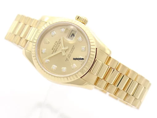 Well Made Replica Rolex Lady-datejust 179178 Caliber 2235 Automatic Movement 26mm Yellow Gold Case Womens Watch - Image 3