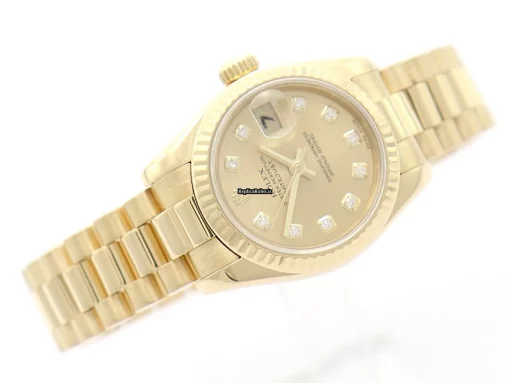 Well Made Replica Rolex Lady-datejust 179178 Caliber 2235 Automatic Movement 26mm Yellow Gold Case Womens Watch - Image 4