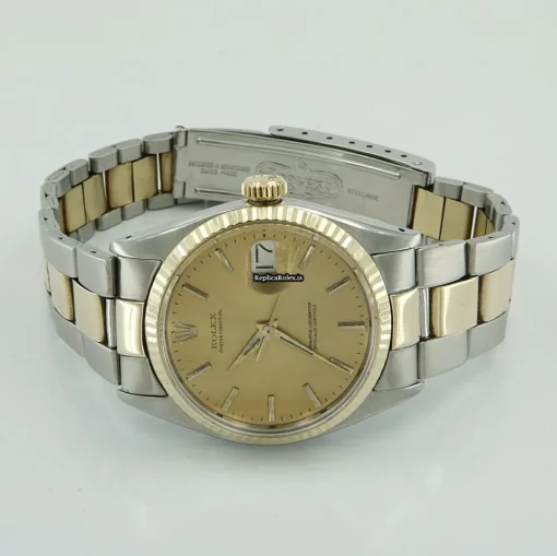 Cool Replica Rolex Oyster Perpetual Date 6534 Caliber 1030 Automatic Movement 34mm Gold/steel Case Mens/unisex Watch - Image 12