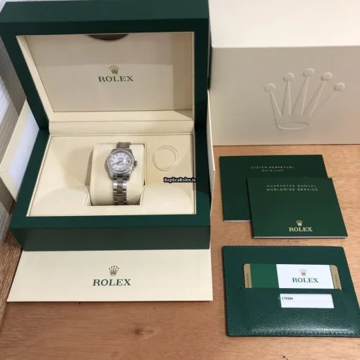 Beautiful Fake Rolex Lady-datejust 179384-0020 Automatic Movement 26mm Steel Case Womens Watch - Image 9