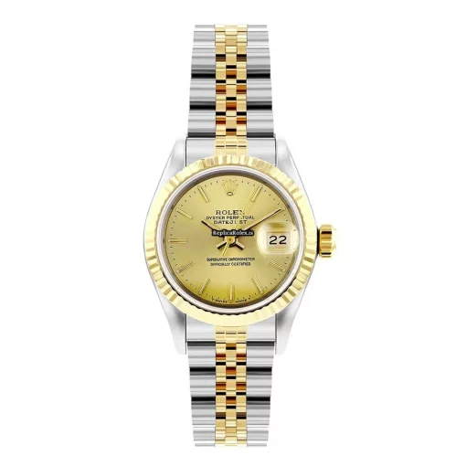 1:1 Imitation Rolex Lady-datejust 69173 Automatic Movement 26mm Gold/steel Case Womens Watch