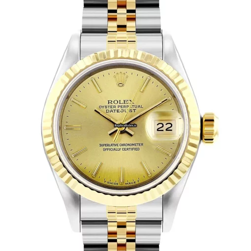 1:1 Imitation Rolex Lady-datejust 69173 Automatic Movement 26mm Gold/steel Case Womens Watch - Image 2