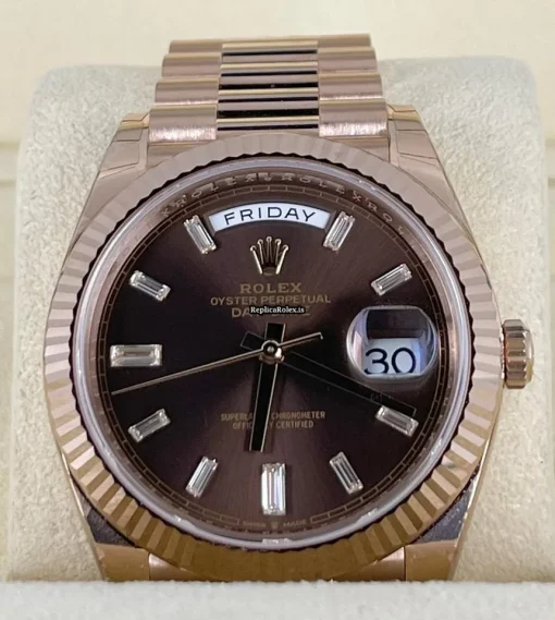 Suitable Fake Rolex Day-date 40 228235-0006 Caliber 3255 Automatic Movement 40mm Rose Gold Case Mens/unisex Watch - Image 2