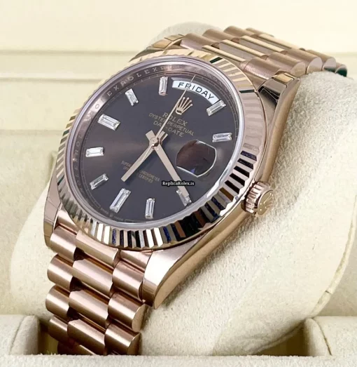 Suitable Fake Rolex Day-date 40 228235-0006 Caliber 3255 Automatic Movement 40mm Rose Gold Case Mens/unisex Watch - Image 4