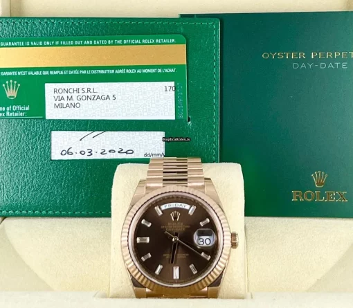 Suitable Fake Rolex Day-date 40 228235-0006 Caliber 3255 Automatic Movement 40mm Rose Gold Case Mens/unisex Watch - Image 8