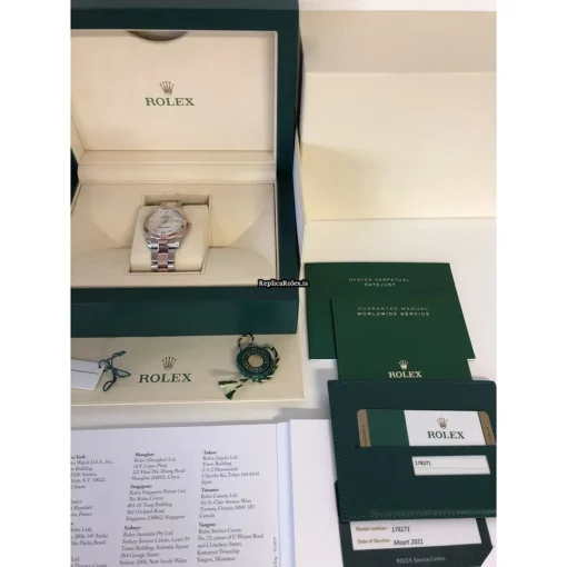 Swiss Replica Rolex Lady-datejust 178271-0058 Automatic Movement 31mm Gold/steel Case Womens Watch - Image 9
