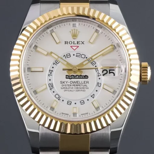 Wholesale Replicas Rolex Sky-dweller 326933 Caliber 9001 Automatic Movement 42mm Gold/steel Case Mens/unisex Watch