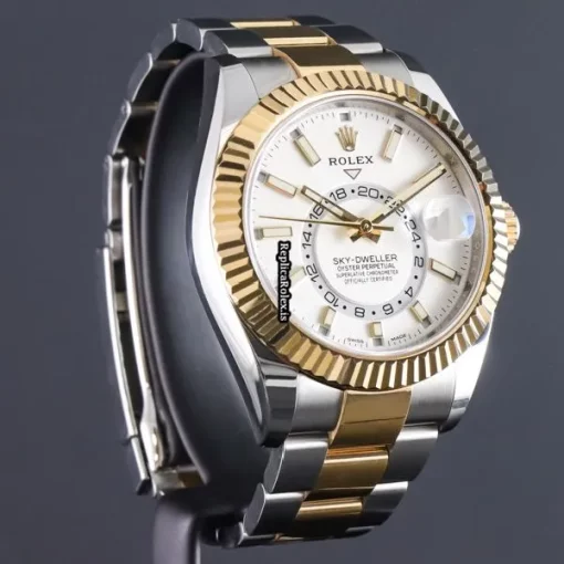Wholesale Replicas Rolex Sky-dweller 326933 Caliber 9001 Automatic Movement 42mm Gold/steel Case Mens/unisex Watch - Image 4