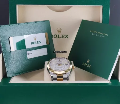 Wholesale Replicas Rolex Sky-dweller 326933 Caliber 9001 Automatic Movement 42mm Gold/steel Case Mens/unisex Watch - Image 5