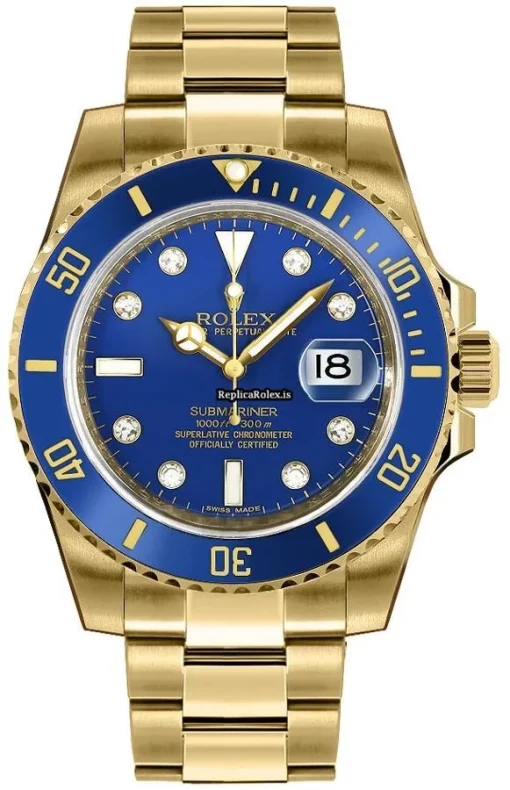 Swiss Fake Rolex Submariner Date 116618 Caliber 3135 Automatic Movement 40mm Yellow Gold Case Mens/unisex Watch