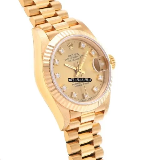 Offering Fake Rolex Lady-datejust 69178g Automatic Movement 26mm Yellow Gold Case Womens Watch - Image 3
