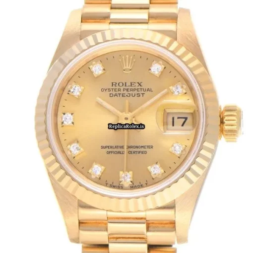 Offering Fake Rolex Lady-datejust 69178g Automatic Movement 26mm Yellow Gold Case Womens Watch - Image 6