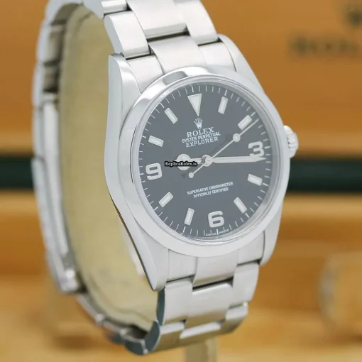 Well Made Replica Rolex Explorer 114270 Caliber 3130 Automatic Movement 38x43mm Steel Case Mens/unisex Watch - Image 9