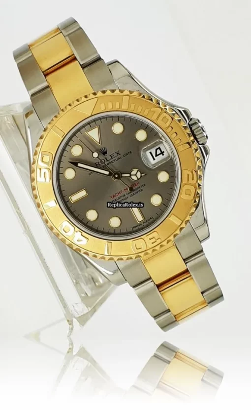 Fabulous Replica Rolex Yacht-master 168623 Caliber 2235 Automatic Movement 35mm Gold/steel Case Mens/unisex Watch - Image 3