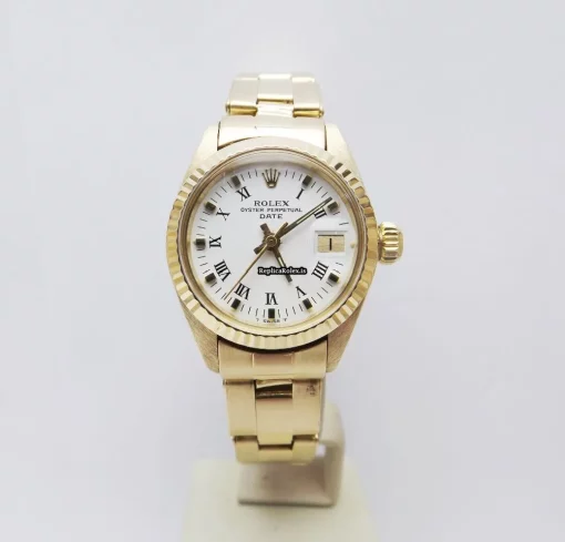 Distinctive Fake Rolex Lady-datejust 6917 Caliber 2135 Automatic Movement 26mm Yellow Gold Case Womens Watch