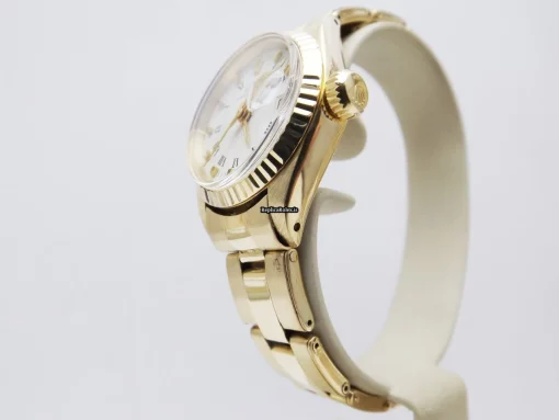 Distinctive Fake Rolex Lady-datejust 6917 Caliber 2135 Automatic Movement 26mm Yellow Gold Case Womens Watch - Image 5