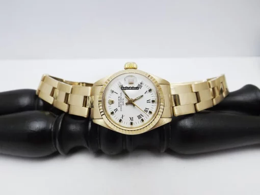 Distinctive Fake Rolex Lady-datejust 6917 Caliber 2135 Automatic Movement 26mm Yellow Gold Case Womens Watch - Image 7