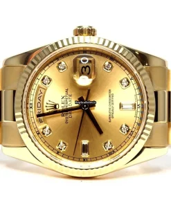 Fine Fake Rolex Day-date 36 118238 Caliber 3155 Automatic Movement 36mm Yellow Gold Case Mens/unisex Watch