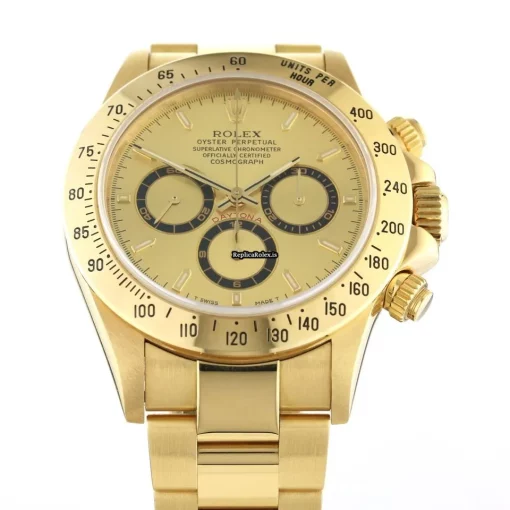 Terrific Fake Rolex Daytona 16528 Automatic Movement 40mm Yellow Gold Case Watch