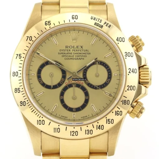 Terrific Fake Rolex Daytona 16528 Automatic Movement 40mm Yellow Gold Case Watch - Image 2