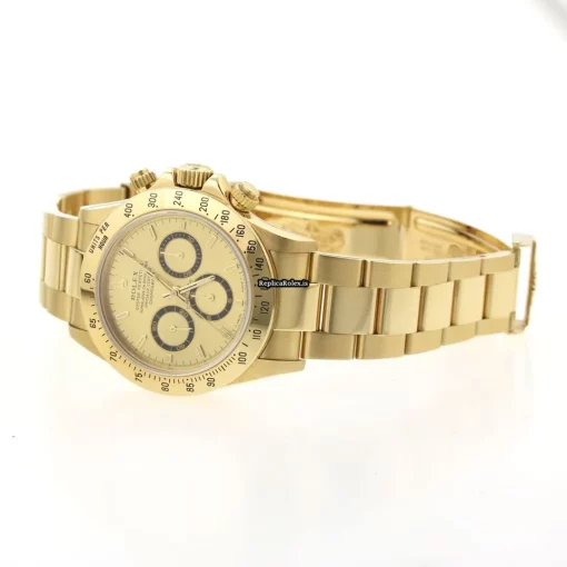 Terrific Fake Rolex Daytona 16528 Automatic Movement 40mm Yellow Gold Case Watch - Image 7