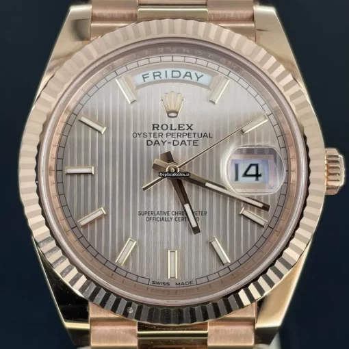 Reliable Replica Rolex Day-date 40 228235 Caliber 3255 Automatic Movement 40mm Rose Gold Case Mens/unisex Watch
