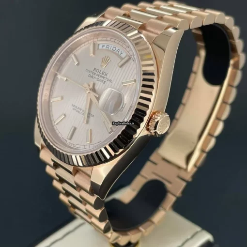 Reliable Replica Rolex Day-date 40 228235 Caliber 3255 Automatic Movement 40mm Rose Gold Case Mens/unisex Watch - Image 3