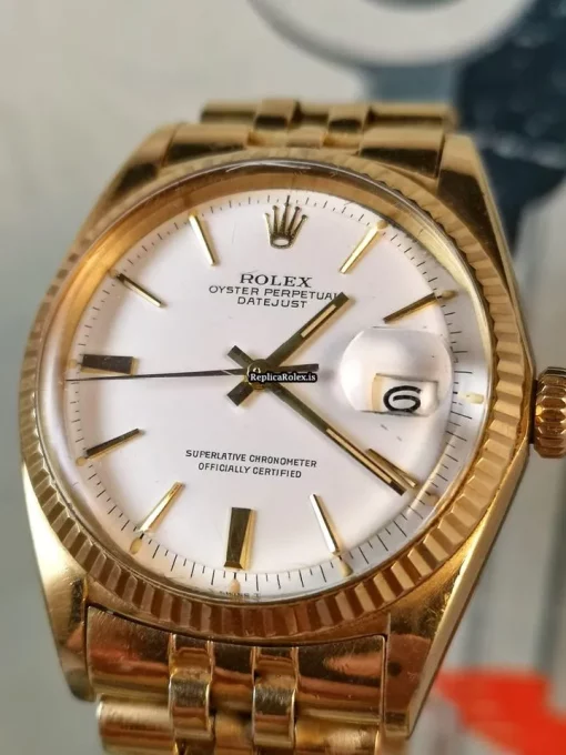 Awesome Replica Rolex Datejust 1601 Caliber 1570 Automatic Movement 36mm Yellow Gold Case Mens/unisex Watch - Image 4