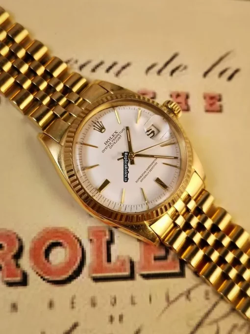 Awesome Replica Rolex Datejust 1601 Caliber 1570 Automatic Movement 36mm Yellow Gold Case Mens/unisex Watch - Image 6