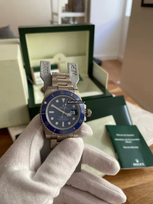 Attractive Replica Rolex Submariner Date 116619lb Caliber 3135 Automatic Movement 40mm White Gold Case Mens/unisex Watch - Image 11