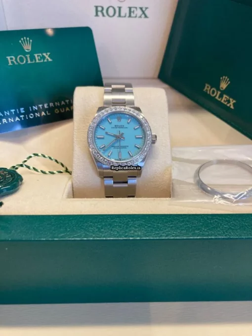 Suitable Fake Rolex Oyster Perpetual 31 277200 Caliber 2232 Automatic Movement 31mm Steel Case Womens Watch - Image 2