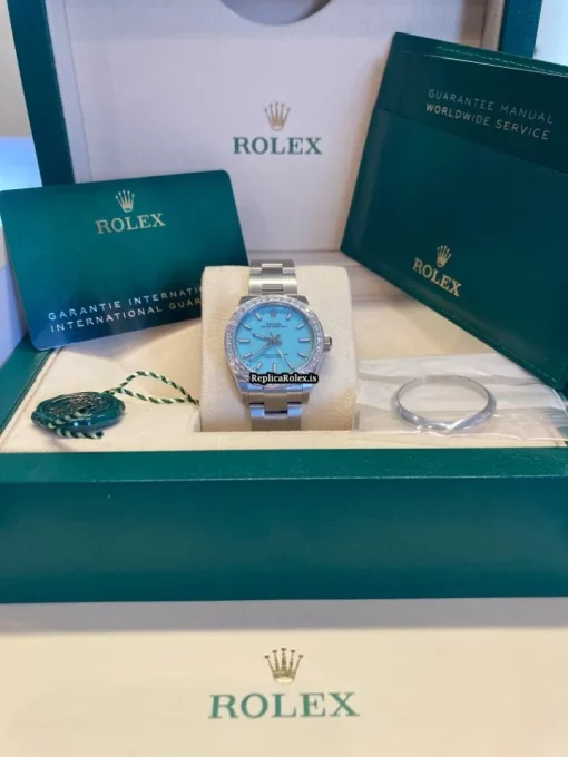 Suitable Fake Rolex Oyster Perpetual 31 277200 Caliber 2232 Automatic Movement 31mm Steel Case Womens Watch - Image 3