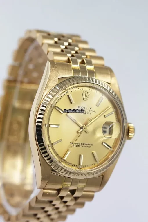 Amazing Replica Rolex Datejust 1601 Caliber 1570 Automatic Movement 36mm Yellow Gold Case Mens/unisex Watch - Image 2