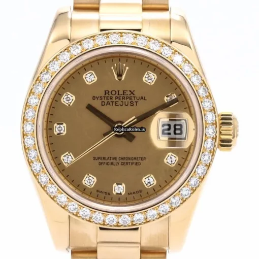 Distinctive Fakes Rolex Lady-datejust 179138ng Automatic Movement 26mm Yellow Gold Case Womens Watch - Image 2