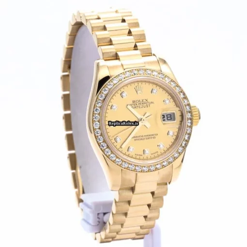 Distinctive Fakes Rolex Lady-datejust 179138ng Automatic Movement 26mm Yellow Gold Case Womens Watch - Image 8