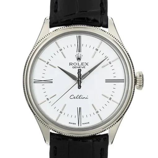 Suitable Fake Rolex Cellini Time 50509 Caliber 3132 Automatic Movement 39mm White Gold Case Watch
