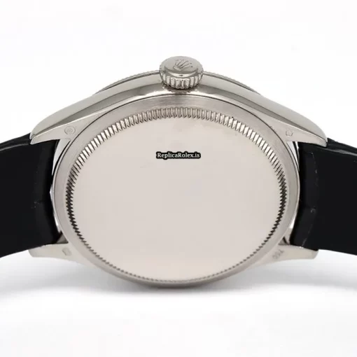 Suitable Fake Rolex Cellini Time 50509 Caliber 3132 Automatic Movement 39mm White Gold Case Watch - Image 5