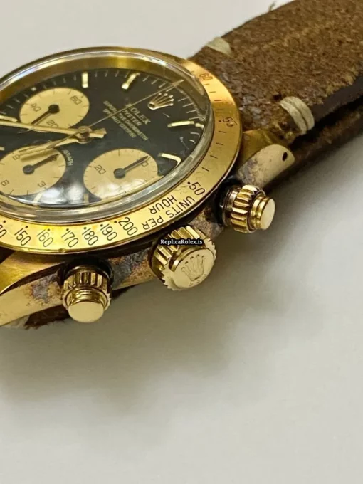 Reliable Fake Rolex Daytona 6265 Caliber 727 Manual Winding Movement 37mm Yellow Gold Case Mens/unisex Watch