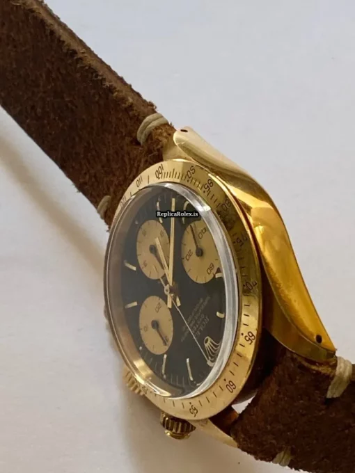 Reliable Fake Rolex Daytona 6265 Caliber 727 Manual Winding Movement 37mm Yellow Gold Case Mens/unisex Watch - Image 10
