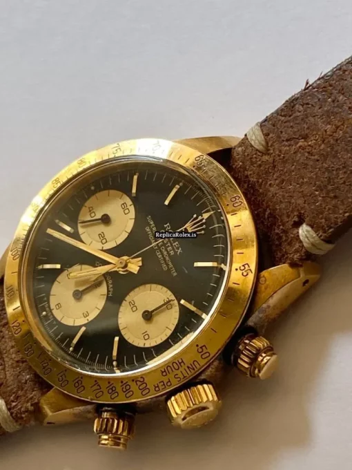 Reliable Fake Rolex Daytona 6265 Caliber 727 Manual Winding Movement 37mm Yellow Gold Case Mens/unisex Watch - Image 8
