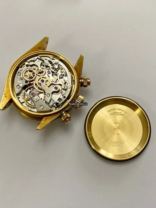 Reliable Fake Rolex Daytona 6265 Caliber 727 Manual Winding Movement 37mm Yellow Gold Case Mens/unisex Watch - Image 9
