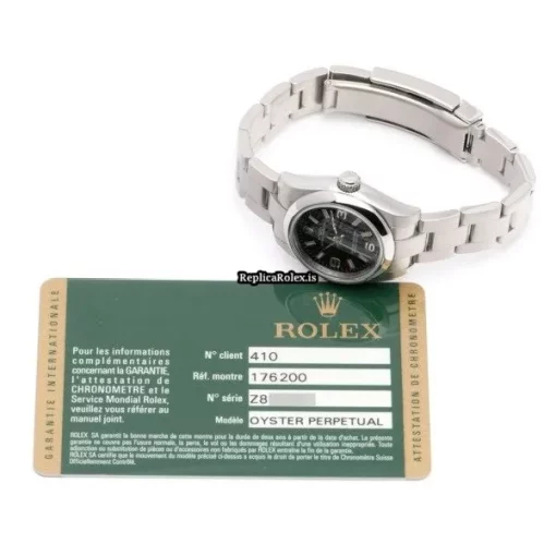 Stylish Replica Rolex Oyster Perpetual 26 176200 Caliber 2231 Automatic Movement 26mm Steel Case Womens Watch - Image 5