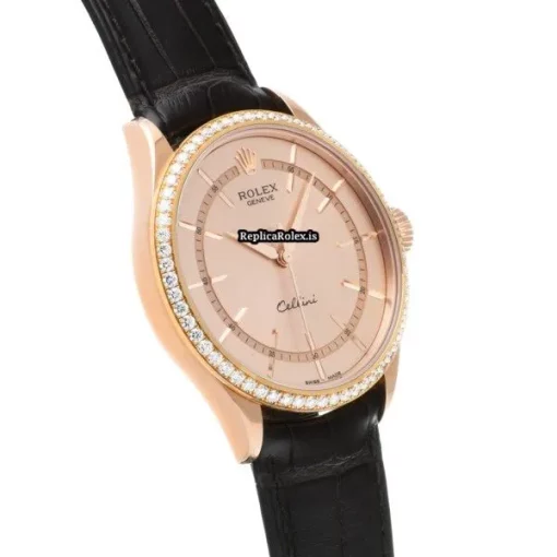 Unique Replica Rolex Cellini Time 50705rbr Caliber 3132 Automatic Movement 39mm Rose Gold Case Watch - Image 3