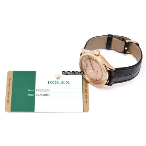 Unique Replica Rolex Cellini Time 50705rbr Caliber 3132 Automatic Movement 39mm Rose Gold Case Watch - Image 5