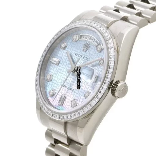 Cheap Imitation Rolex Day-date 118399br Caliber 3155 Automatic Movement 36mm White Gold Case Watch - Image 2
