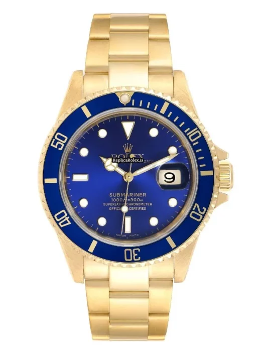 Superior Copies Rolex Submariner Date 16618 Caliber 3135 Automatic Movement 40mm Yellow Gold Case Mens/unisex Watch